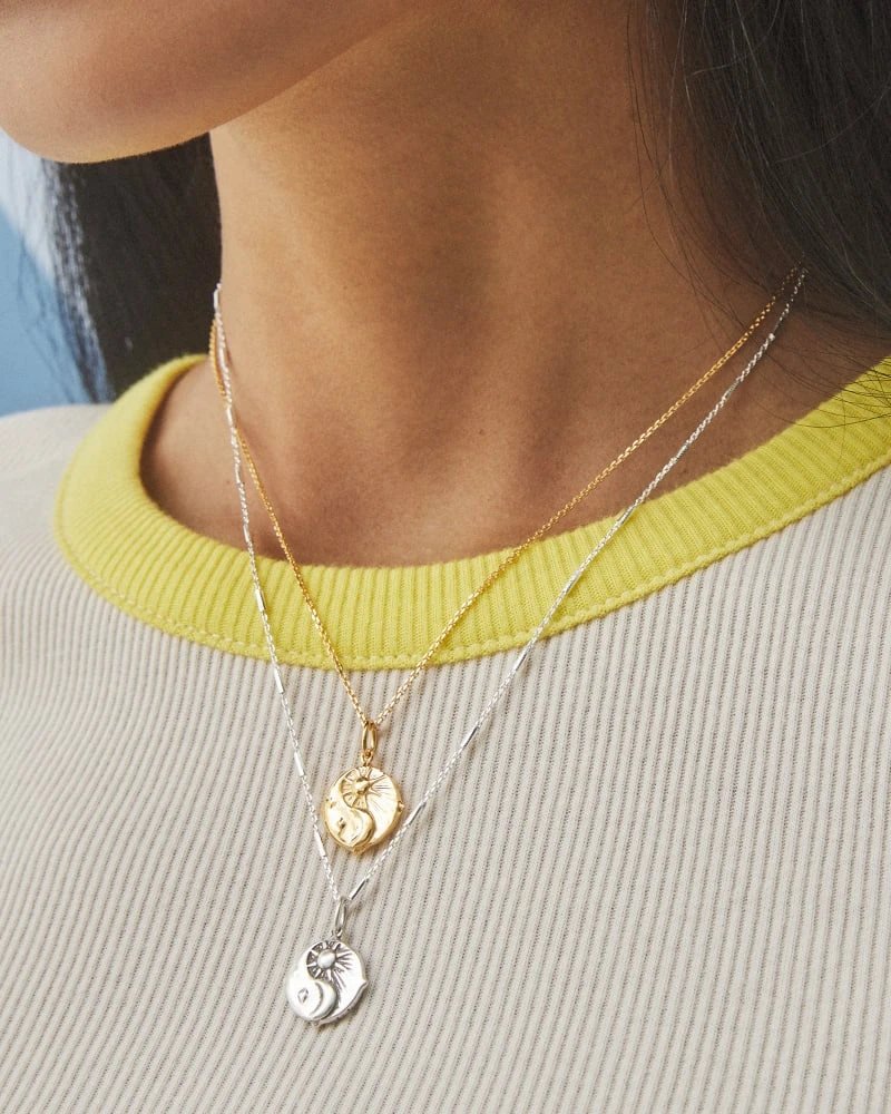 Sun & Moon Charm In Oxidized Sterling Silver 4 Sun & Moon Charm In Oxidized Sterling Silver - Image 2