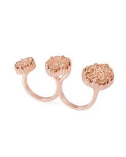 Naomi Rose Gold Double Ring In Rose Gold Drusy -Jewelry Shop 842177129838 01 default lg