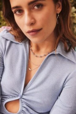 Elongated Abbie Open Frame Earrings In Silver -Jewelry Shop KS SPR22 DAY1 0150