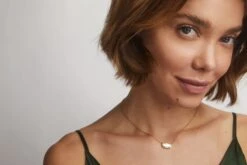 Elisa 18k Gold Vermeil Pendant Necklace In Ivory Mother-of-Pearl -Jewelry Shop KS21 FINE 1097