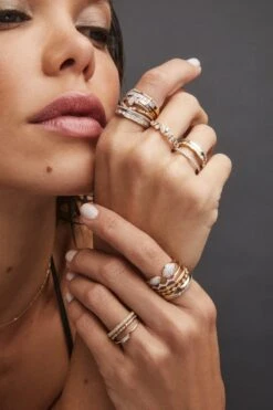 Becca 14k Yellow Gold Band Ring In White Diamond -Jewelry Shop KS21 FINE 2072