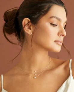 Audrey 14k Yellow Gold Pendant Necklace In White Diamond, .15ct -Jewelry Shop Kendra Scott Audrey Pendant Necklace Carat Increases 14k Yellow Gold 00 2