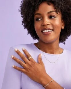 Audrey 14k Yellow Gold Strand Necklace In White Diamond -Jewelry Shop Kendra Scott Audrey Strand Necklace 14k yellow gold white diamond 01