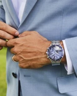 Beck Stainless Steel 44mm Chronograph Watch In Blue -Jewelry Shop Kendra Scott Beck 44m Chronograph Watch Blue Stainless Steel 00