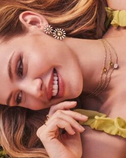 Cailin Gold Pendant Necklace In Ivory Mother-of-Pearl -Jewelry Shop Kendra Scott Cailin Pendant Necklace Ivory Mop Crystal Gold 01