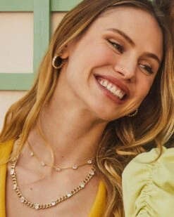 Cailin Gold Crystal Strand Necklace In White Crystal -Jewelry Shop Kendra Scott Cailin Strand Necklace White Crystal Gold 01