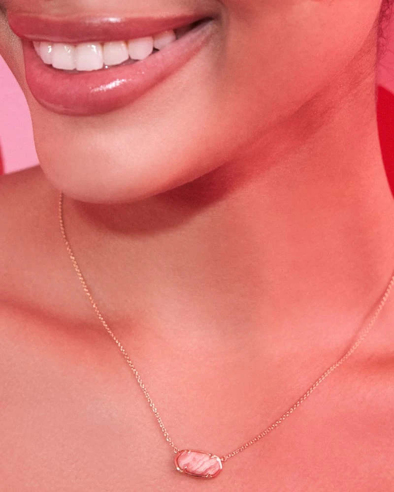 Elisa 18k Gold Vermeil Pendant Necklace In Pink Rhodochrosite 5 Elisa 18k Gold Vermeil Pendant Necklace In Pink Rhodochrosite - Image 3