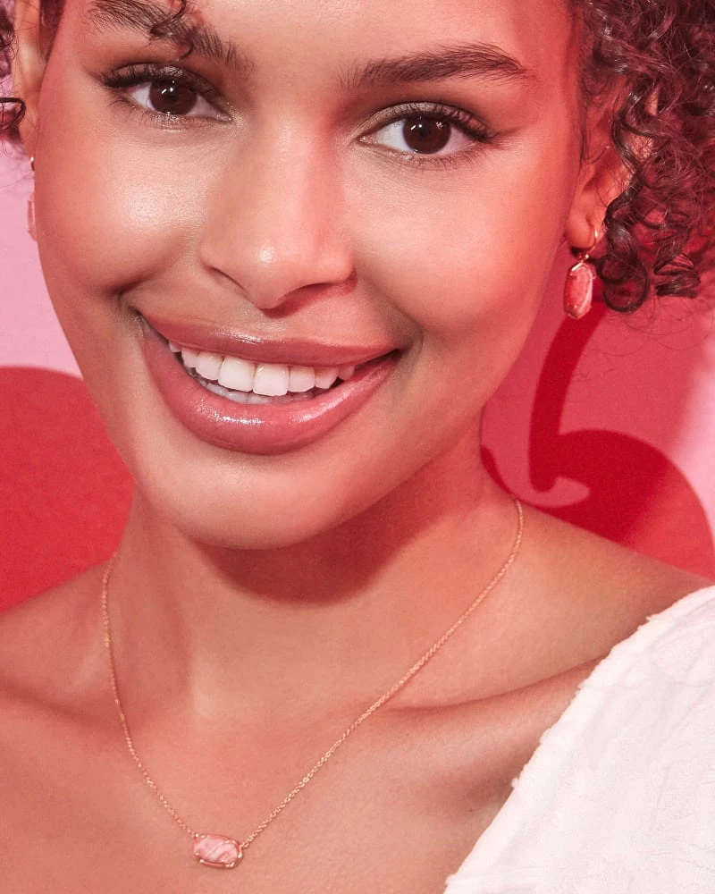 Elisa 18k Gold Vermeil Pendant Necklace In Pink Rhodochrosite 7 Elisa 18k Gold Vermeil Pendant Necklace In Pink Rhodochrosite - Image 5