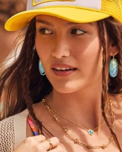 Emilie Gold Double Band Ring In Iridescent Drusy -Jewelry Shop Kendra Scott Elle Enamel Drop Earring Teal Ombre Mix Gold 00