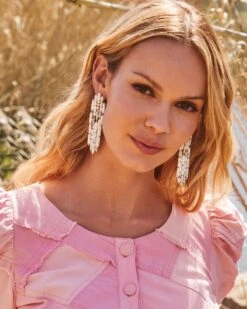 Ember Gold Statement Earrings In White Howlite -Jewelry Shop Kendra Scott Ember Statement Earring White Howlite Gold 02