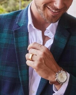 Evans Stainless Steel 44mm Chronograph Watch In Ivory -Jewelry Shop Kendra Scott Evans 44m Chronograph Watch Eggshell Luggage Leather Stainless Steel 02