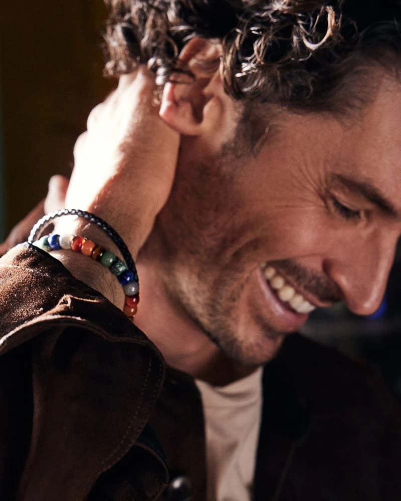 Evans Sterling Silver Corded Bracelet In Black Leather 6 Evans Sterling Silver Corded Bracelet In Black Leather - Image 4