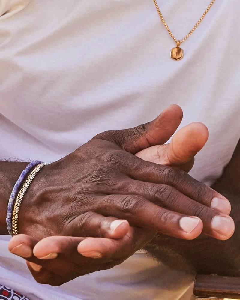Grey Oxidized Sterling Silver Beaded Bracelet In Sodalite 4 Grey Oxidized Sterling Silver Beaded Bracelet In Sodalite - Image 2
