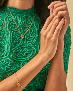 Heart Padlock Chain Bracelet In 18k Gold Vermeil -Jewelry Shop Kendra Scott Heart Padlock Chain Bracelet Gold Vermeil 02