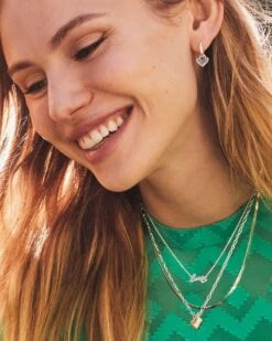 Heart Padlock Pendant Necklace In Sterling Silver -Jewelry Shop Kendra Scott Heart Padlock Chain Necklace Sterling Silver 01