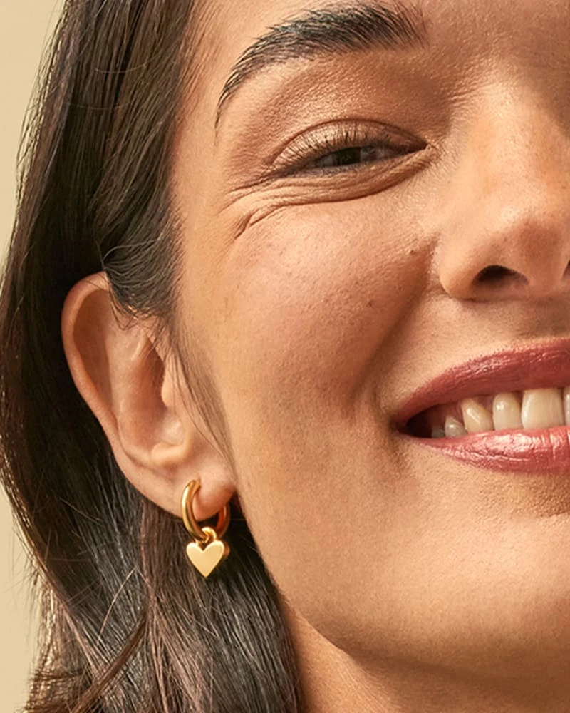 Heart Padlock Huggie Earrings In 18k Gold Vermeil 5 Heart Padlock Huggie Earrings In 18k Gold Vermeil - Image 3