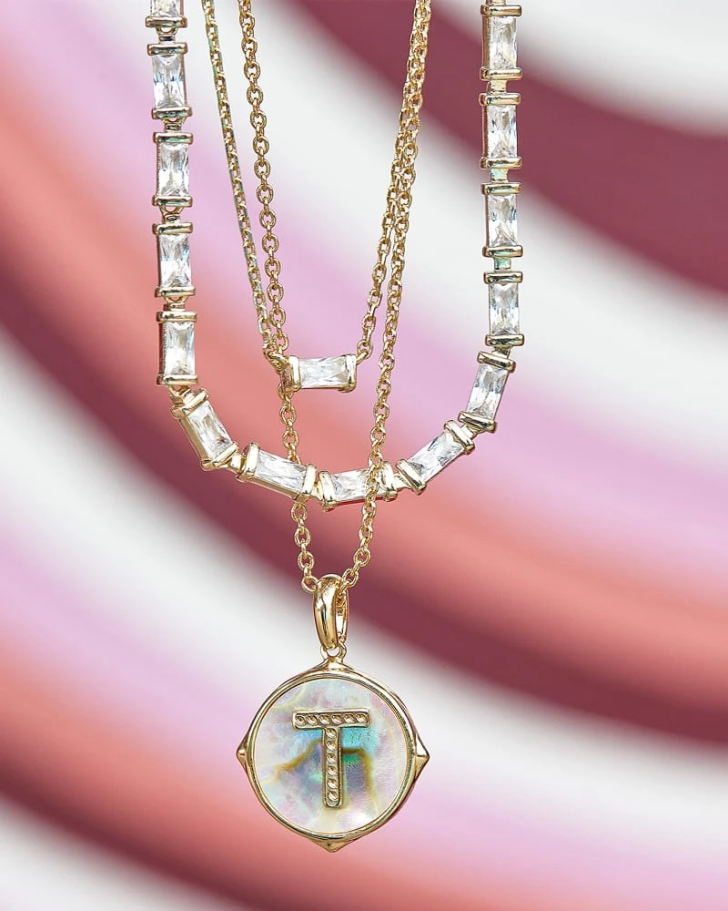 Juliette Gold Pendant Necklace In White Crystal 5 Juliette Gold Pendant Necklace In White Crystal - Image 3