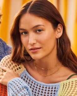 Keeley 50mm Hoop Earrings In 18k Gold Vermeil -Jewelry Shop Kendra Scott Keeley Hoop Earring Gold Vermeil 00