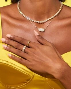 Livy Gold Rings Set Of 3 In White Crystal -Jewelry Shop Kendra Scott Livy Ring Set Gold 00