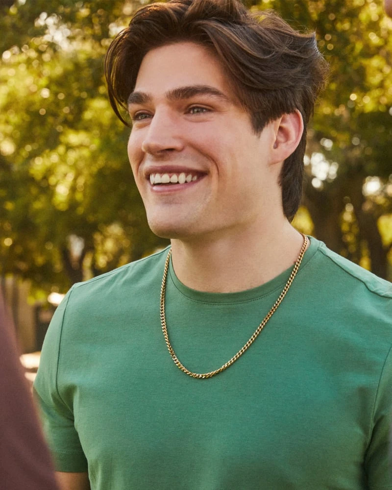 Curb Chain Necklace In 18k Oxidized Yellow Gold Vermeil 4 Curb Chain Necklace In 18k Oxidized Yellow Gold Vermeil - Image 2