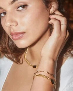Large Paperclip Chain Bracelet In 18k Gold Vermeil -Jewelry Shop Kendra Scott Paperclip Chain Bracelet Gold Vermeil 00 1