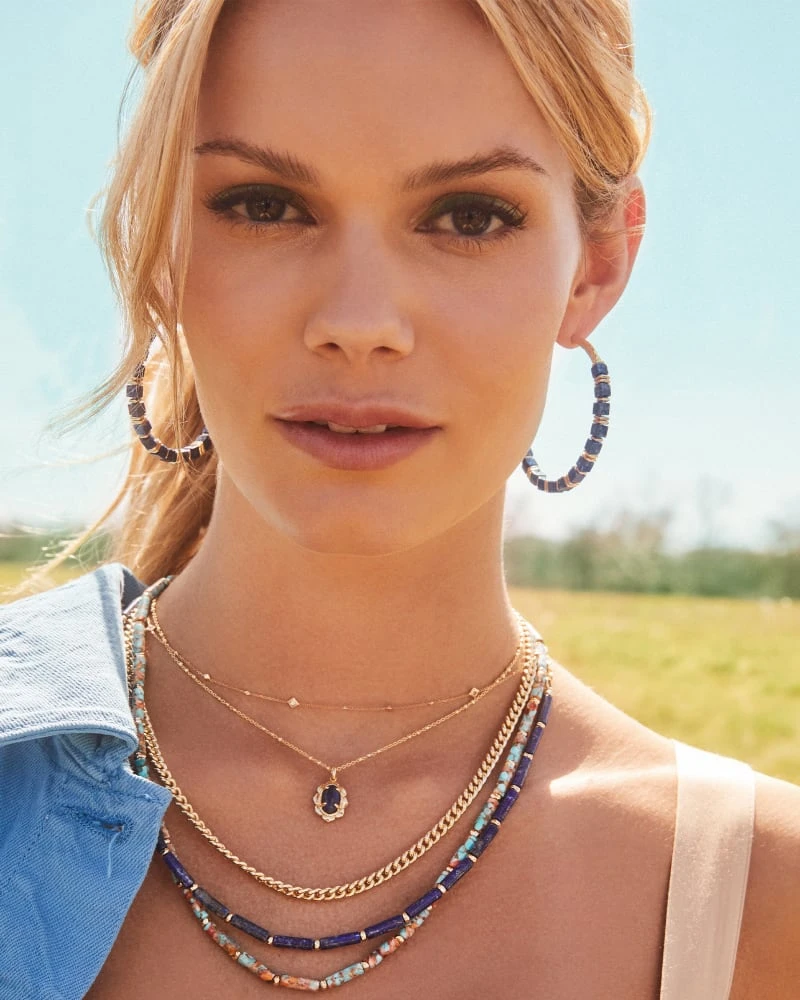 Piper Gold Pendant Necklace In Blue Lapis 6 Piper Gold Pendant Necklace In Blue Lapis - Image 4