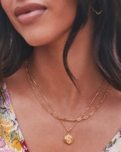 Small Paperclip Chain Necklace In 18k Gold Vermeil -Jewelry Shop Kendra Scott Small Paperclip Chain Necklace Gold Vermeil 01