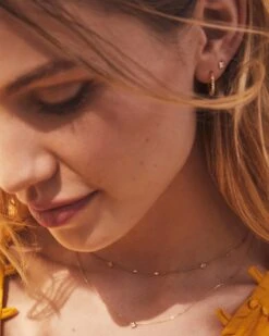 Tyler 14k Yellow Gold Huggie Earrings In White Diamond -Jewelry Shop Kendra Scott Tyler Huggie Earring Yellow Gold 01