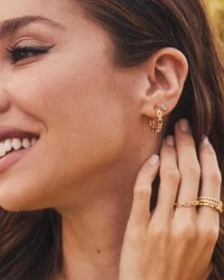 Wren Hoop Earrings In Mixed Metal -Jewelry Shop Kendra Scott Wren Hoop Earring Mixed Metal 00 1