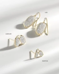 Amelee Earrings In Pave Diamond And 14k White Gold -Jewelry Shop earrings lee amelee marisa lg 3