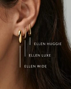 Ellen Huggie Earrings In 18k Gold Vermeil -Jewelry Shop ellen 2