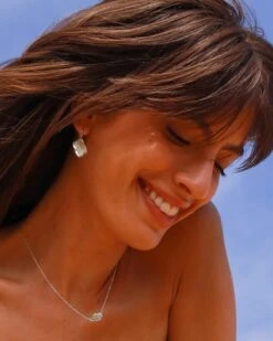 Abbie Silver Drop Earrings In Iridescent Abalone -Jewelry Shop kendra scott abbie drop earring irridescent abalone rhodium