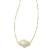 Abbie Gold Pendant Necklace In Dichroic Glass -Jewelry Shop kendra scott abbie pendant necklace gold dichroic glass 00