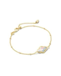 Abbie Gold Satellite Chain Bracelet In Dichroic Glass