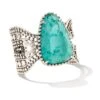 Abena Vintage Silver Statement Bracelet In Variegated Turquoise Magnesite -Jewelry Shop kendra scott abena statement bracelet vintage silver variegated turquoise magnesite 00