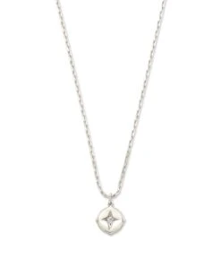 Adanna Sterling Silver Pendant Necklace In White Diamond -Jewelry Shop kendra scott adanna pendant necklace sterling silver white diamond 00 lg
