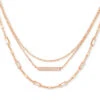 Addison Triple Strand Necklace In Rose Gold -Jewelry Shop kendra scott addison multistrand necklace rose gold white cz 00 lg