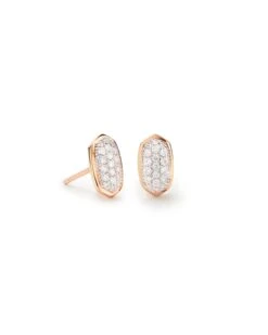 Amelee Earrings In Pave Diamond And 14k Rose Gold
