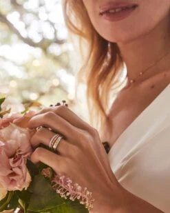 Angelina 14k Yellow Gold Band Ring In White Diamond -Jewelry Shop kendra scott angelina band ring 14k yellow gold white diamond 1