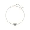 Ari Heart Silver Chain Bracelet In Platinum Drusy -Jewelry Shop kendra scott ari heart delicate chain bracelet rhodium platinum drusy 00 lg