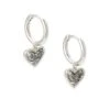 Ari Heart Silver Huggie Earrings In Platinum Drusy 2 Ari Heart Silver Huggie Earrings In Platinum Drusy -Jewelry Shop kendra scott ari heart huggie earrings rhodium platinum drusy 00 lg