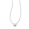 Arya Silver Pendant Necklace In White Pearl -Jewelry Shop kendra scott ariya pendant necklace rhodium white pearl 00