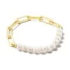 Ashton Gold Half Chain Bracelet In White Pearl -Jewelry Shop kendra scott ashton half chain bracelet gold white pearl 00