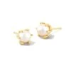 Ashton Gold Pearl Stud Earrings -Jewelry Shop kendra scott ashton pearl stud earrings gold white pearl 00