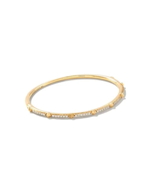 Astrid 14k Yellow Gold Bangle Bracelet In White Diamond -Jewelry Shop kendra scott astrid bangle 14k yellow gold white diamond 00