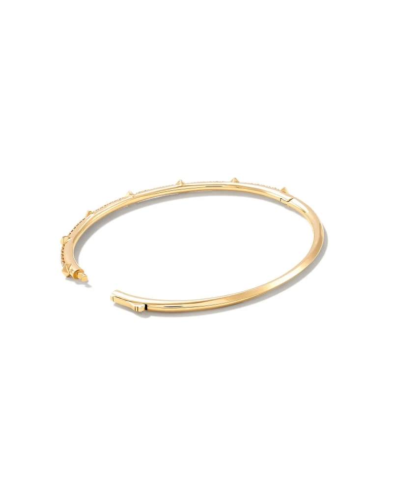 Astrid 14k Yellow Gold Bangle Bracelet In White Diamond 4 Astrid 14k Yellow Gold Bangle Bracelet In White Diamond - Image 2