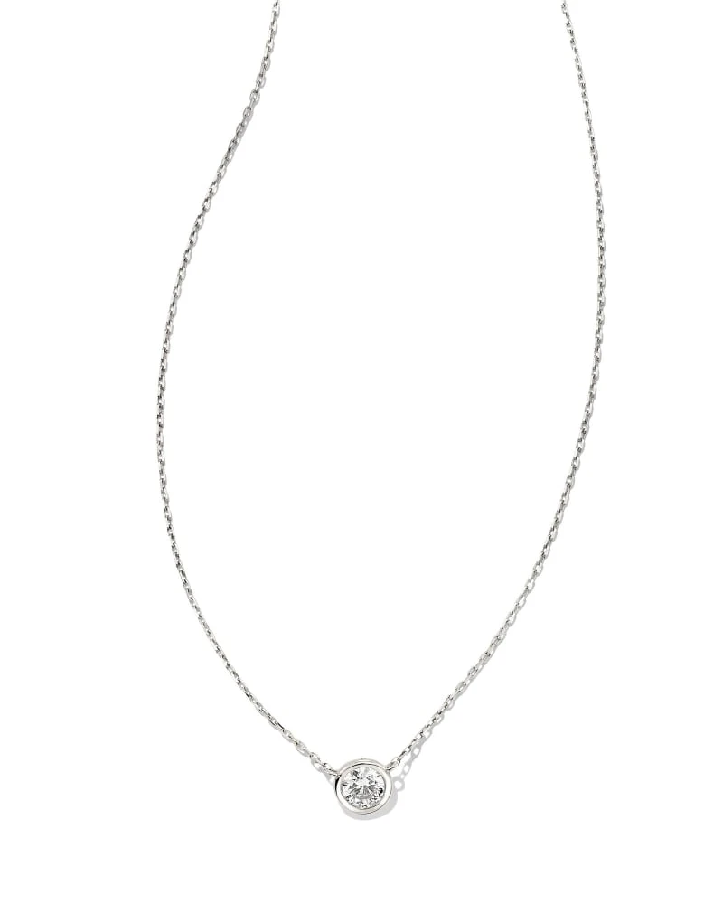 Audrey 14k White Gold Pendant Necklace In White Diamond, .25ct 3 Audrey 14k White Gold Pendant Necklace In White Diamond, .25ct