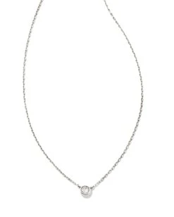Audrey 14k White Gold Pendant Necklace In White Diamond