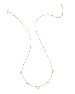 Audrey 14k Yellow Gold Strand Necklace In White Diamond -Jewelry Shop kendra scott audrey strand necklace 14k yellow gold wt diamond 01