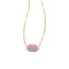 Barbie™ X Kendra Scott Gold Elisa Satellite Reversible Necklace In Pink Iridescent Glitter Glass -Jewelry Shop kendra scott barbie elisa satellite reversible necklace gold pink iridescent glitter glass 02 00
